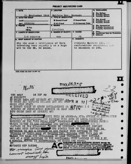 First page of 1958.09 - 8869150 - Baileys Bay, Bermuda