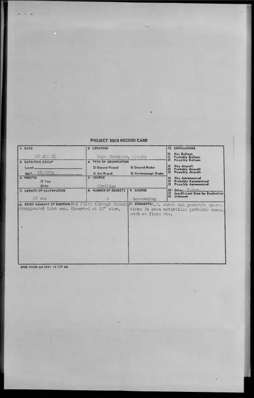 First page of 1961.07 - 8294712 - Cape Thompson, Alaska