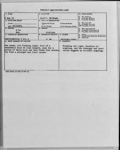 First page of 1955.09 - 7339301 - Lowell, Michigan