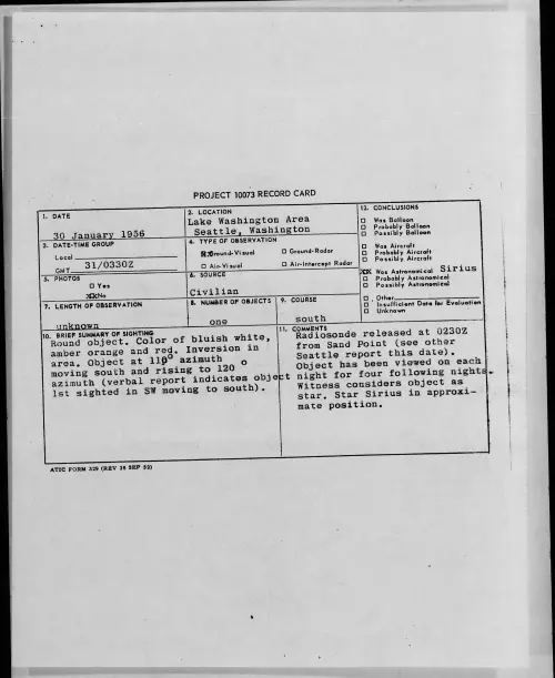 First page of 1956.01 - 7340405 - Lake Washington Area Seattle, Washington