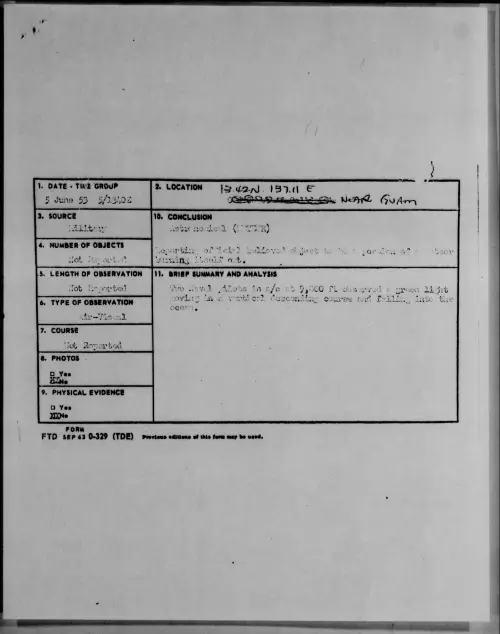 First page of 1953.06 - 6385187 - 13.42 N. 137.11 E NEAR GUAM