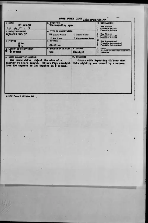 First page of 1957.10 - 6971451 - Thermopolis, Wyo