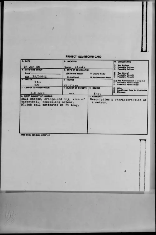 First page of 1958.06 - 8849505 - Nome, Alaska