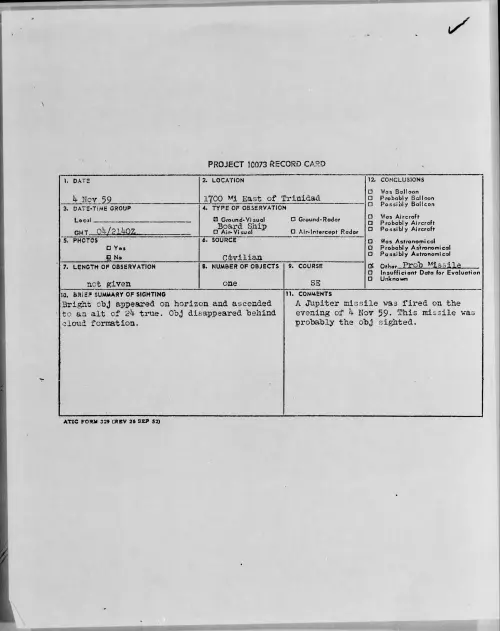First page of 1959.11 - 6964434 - 1700 Mi East Of Trinidad