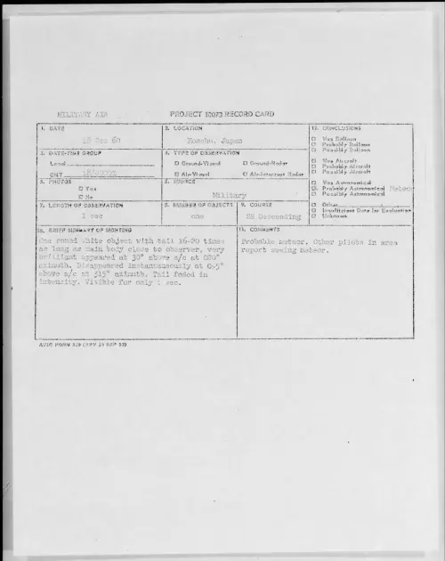 First page of 1960.10 - 8234938 - Honshu, Japan