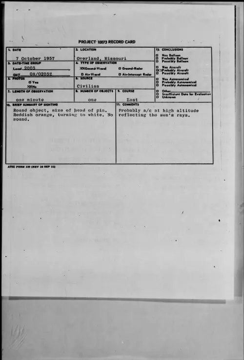 First page of 1957.10 - 6971034 - Overland, Missouri