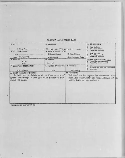 First page of 1959.11 - 6964223 - 31.14N 61.57W Atlantic Ocean