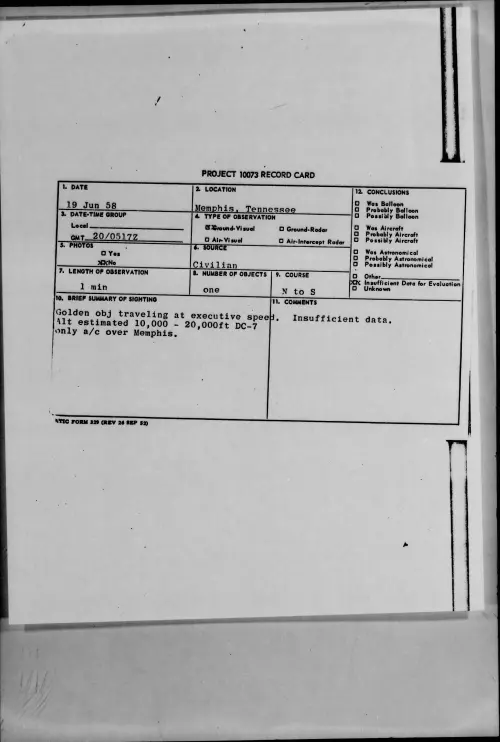 First page of 1958.06 - 8847860 - Memphis, Tennessee