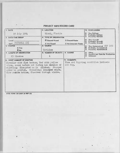First page of 1954.07 - 8715154 - Miami, Florida