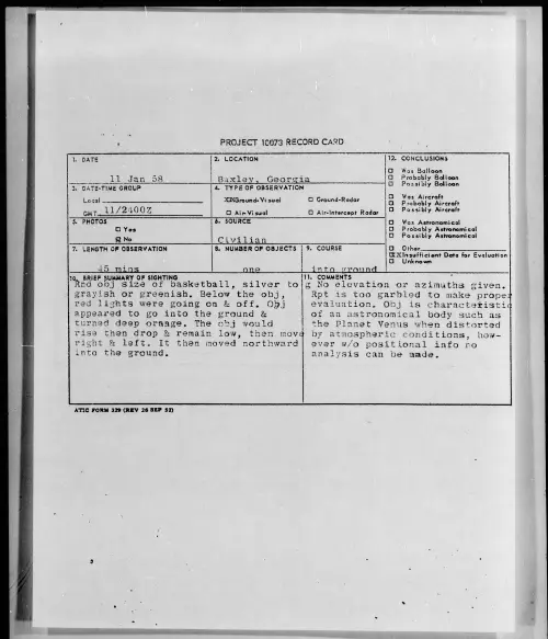 First page of 1958.01 - 6973094 - Baxley, Georgia