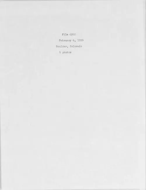 First page of 1959.02 - 6975332 - Boulder, Colorado (#6260)