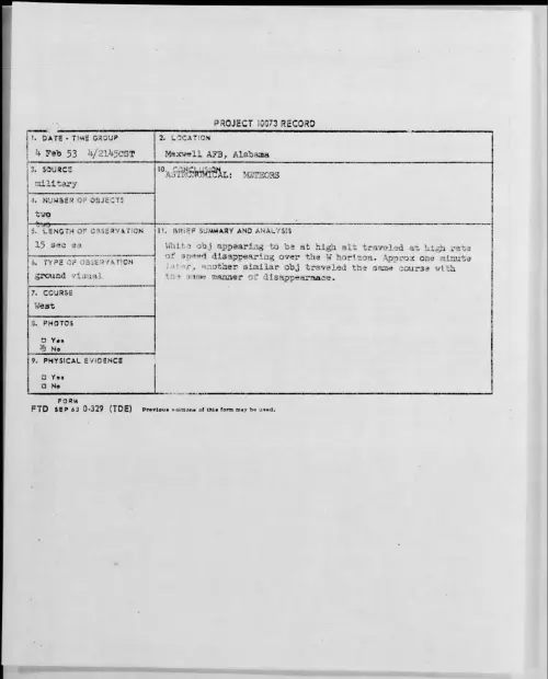First page of 1953.02 - 9550760 - Maxwell AFB, Alabama