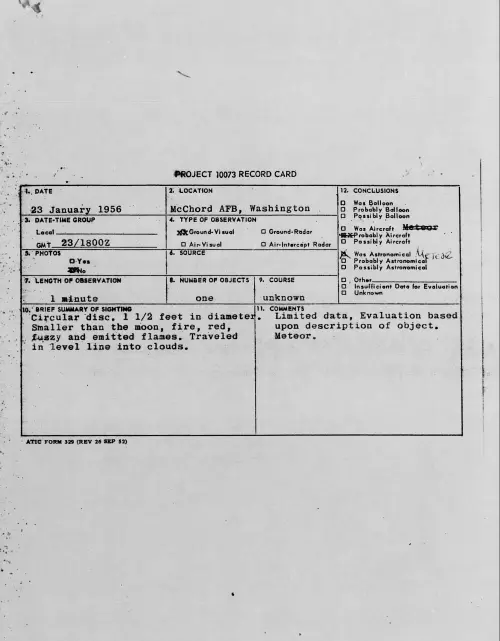 First page of 1956.01 - 7340347 - McChord AFB, Washington