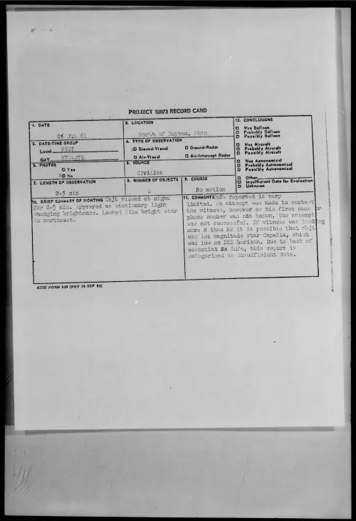 First page of 1961.07 - 8294892 - North Of Dayton, Ohio