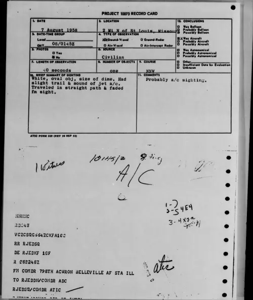 First page of 1958.08 - 8861137 - 2 Mi N Of St Louis, Missouri