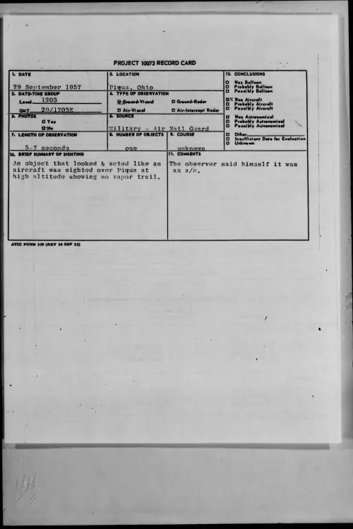 First page of 1957.09 - 6969325 - Pigua, Ohio