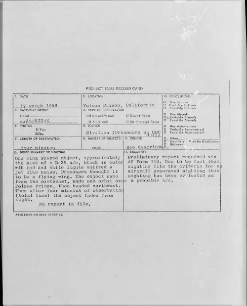 First page of 1956.03 - 7340878 - Folsom Prison, California