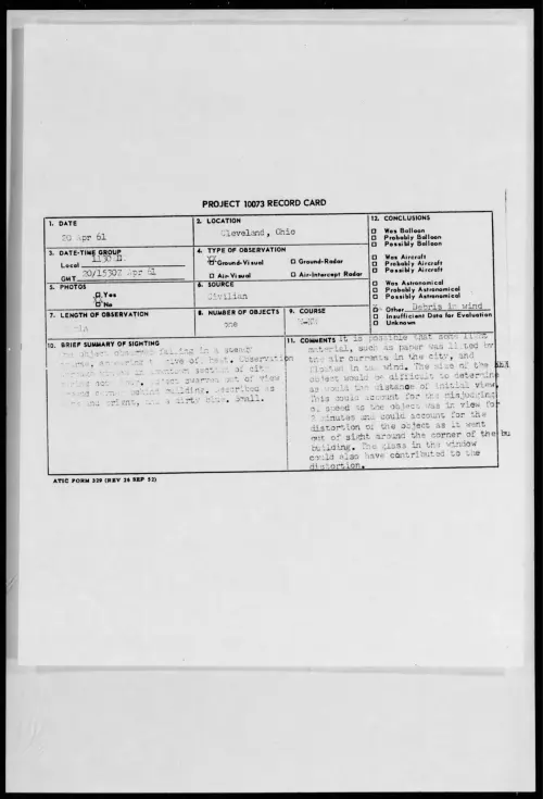 First page of 1961.04 - 8676661 - Cleveland, Ohio