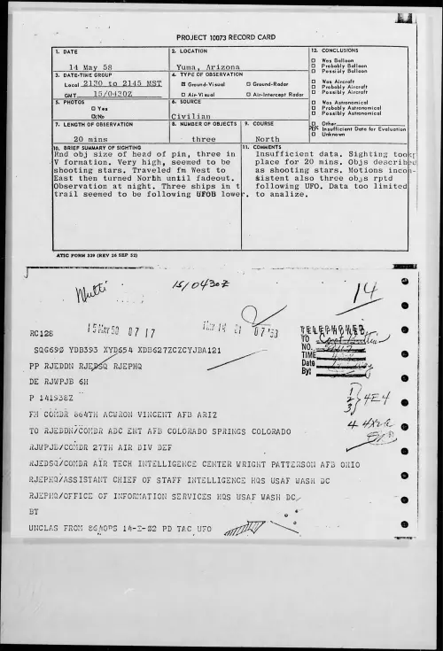 First page of 1958.05 - 7227880 - Yuma, Arizona