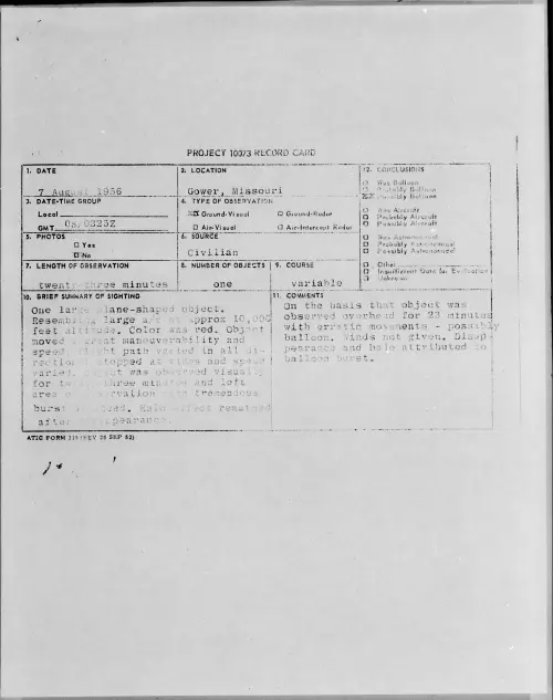 First page of 1956.08 - 6788827 - Gower, Missouri
