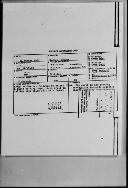 First page of 1958.08 - 8862907 - Madras, Oregon