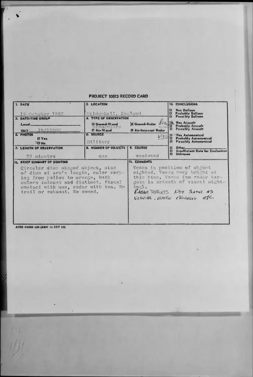 First page of 1957.10 - 6972899 - Mildenhall, England