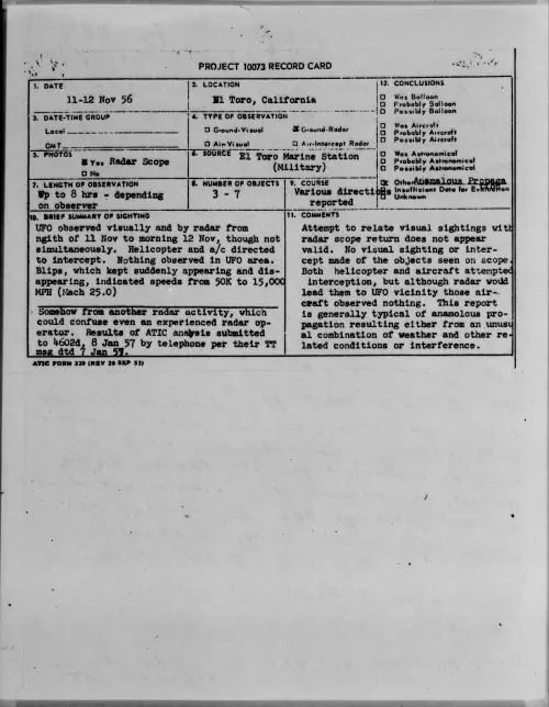 First page of 1956.11 - 7073437 - El Toro, California