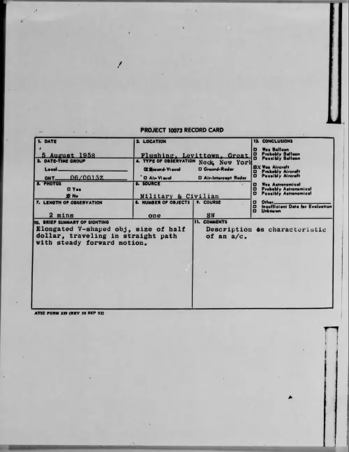 First page of 1958.08 - 8860914 - Flushing, Levittown, Great Neck, New York