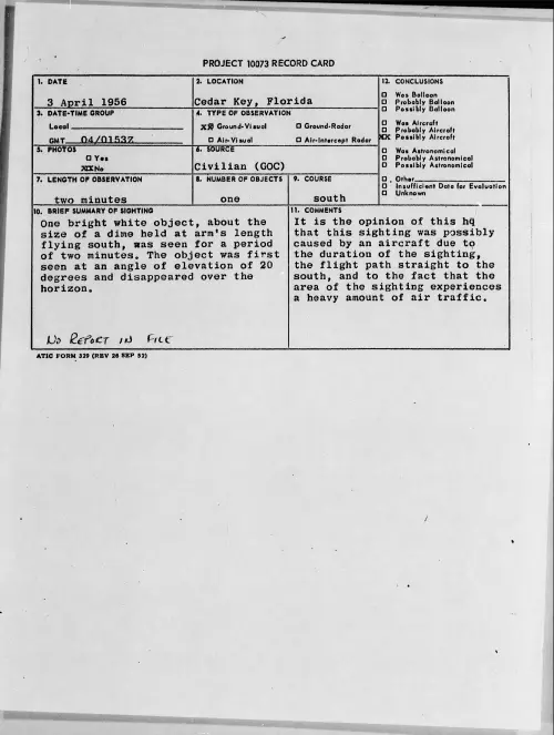 First page of 1956.04 - 6785495 - Cedar Key, Florida