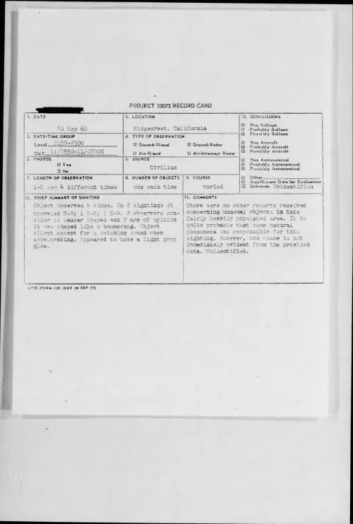 First page of 1960.09 - 8227427 - Ridgecrest, California