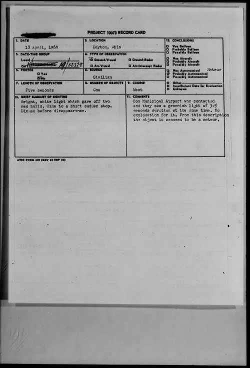 First page of 1960.04 - 7812127 - Dayton, Ohio
