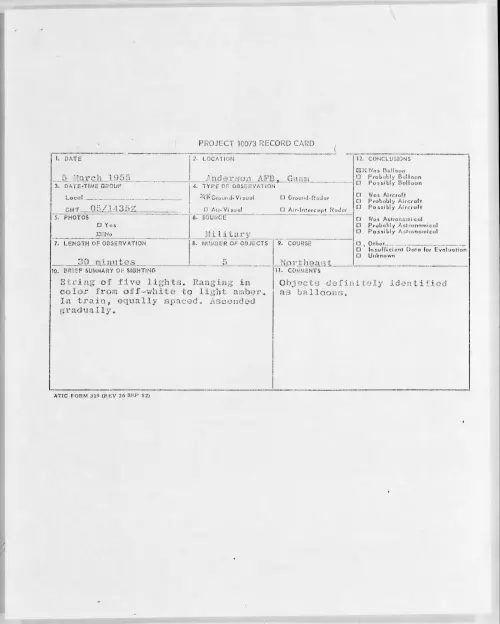 First page of 1955.03 - 6970564 - Anderson AFB, Guam