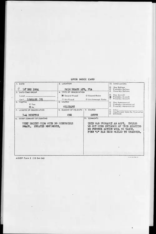 First page of 1954.12 - 6963787 - PALM BEACH AFB, FLA