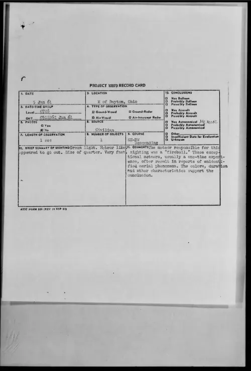 First page of 1961.01 - 8614346 - E of Dayton, Ohio