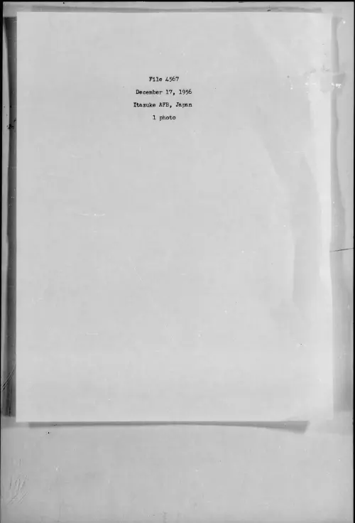 First page of 1956.12 - 7277027 - Itazuke AFTB, Japan (#4567)