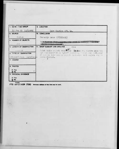 First page of 1953.02 - 9552688 - Lake Charles AFB, La
