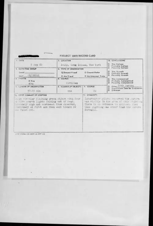 First page of 1960.09 - 8227243 - Islip, Long Island, New York