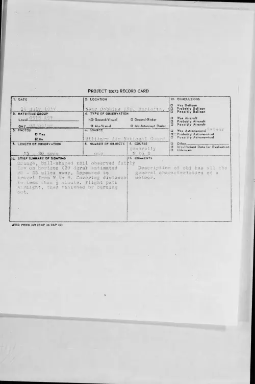 First page of 1957.07 - 6964269 - Near Dobbins AFB, Marietta, Ga