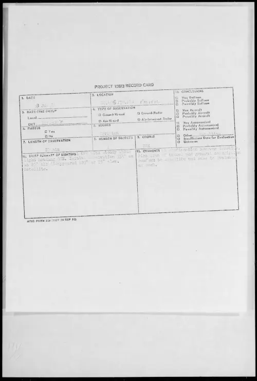 First page of 1961.07 - 8696201 - 00.49S 170.24W PACIFIC