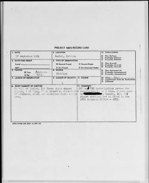 First page of 1954.09 - 8726697 - Hamlet, Indiana