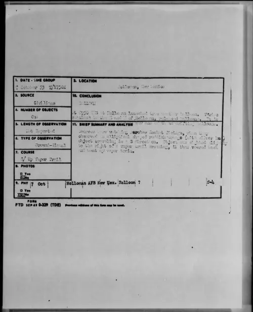 First page of 1953.10 - 6980981 - Holloman, New Mexico
