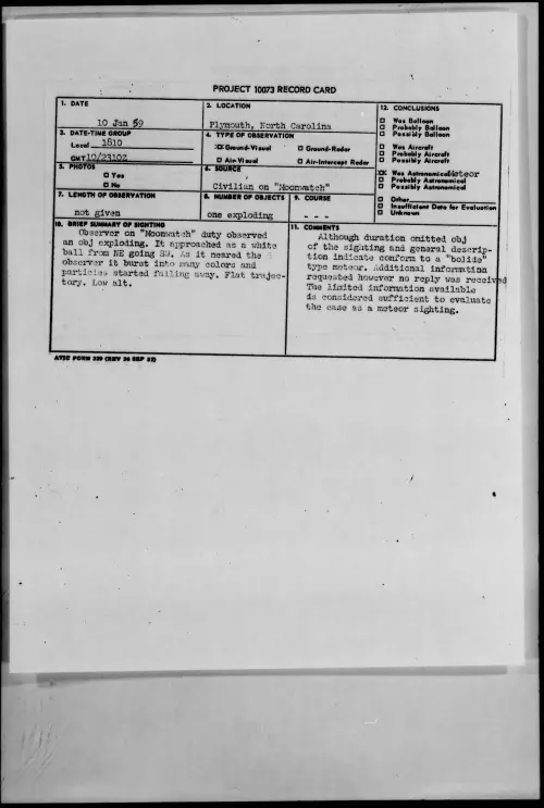 First page of 1959.01 - 9078796 - Plymouth, North Carolina