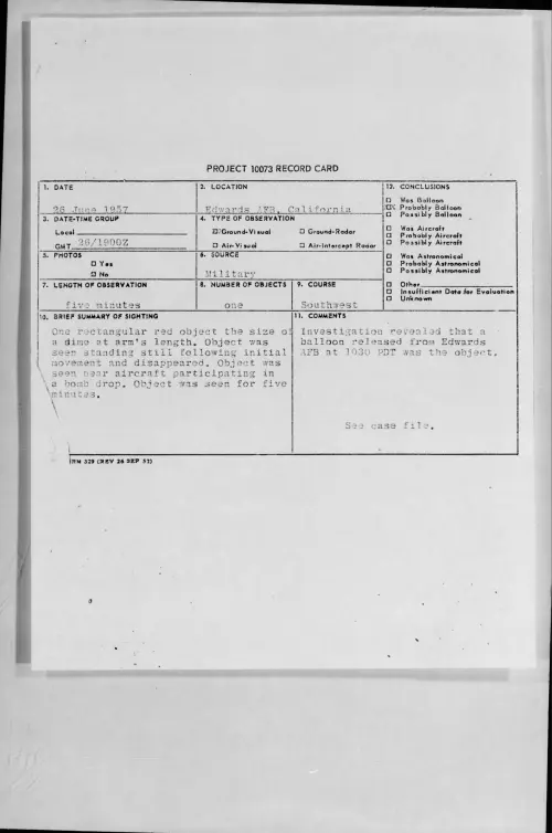 First page of 1957.06 - 6959800 - Edwards AFB, California
