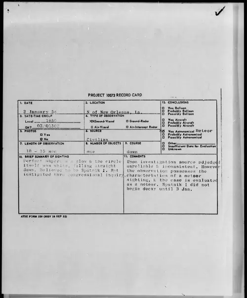 First page of 1958.01 - 6972116 - N of New Orleans, La