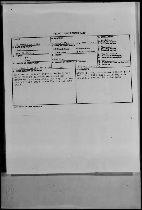 First page of 1957.11 - 7229266 - Mitchel Field, LI, New York