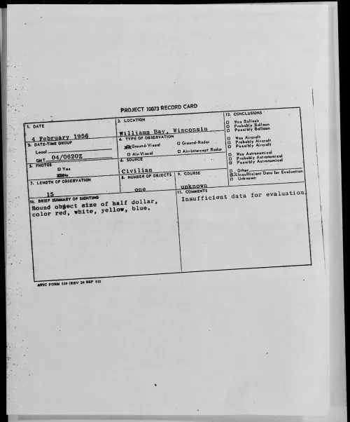First page of 1956.02 - 7340457 - Williams Bay, Wisconsin