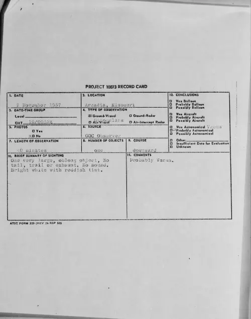 First page of 1957.11 - 6782293 - Arcadia, Missouri