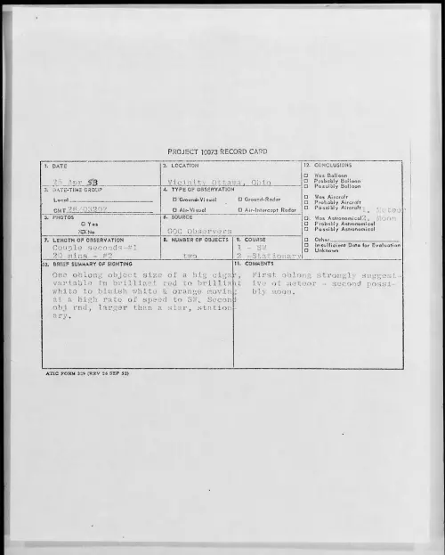 First page of 1958.04 - 6968870 - Vicinity Ottawa, Ohio