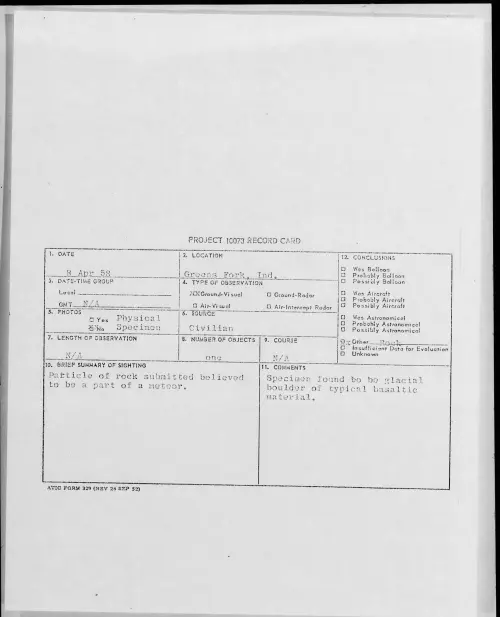 First page of 1958.04 - 6966627 - Greens Fork, Ind