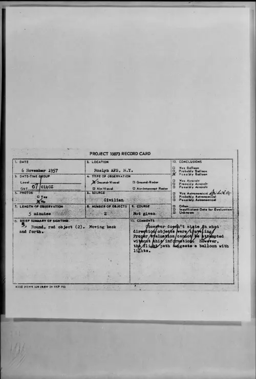 First page of 1957.11 - 7235048 - Roslyn AFS, N.Y